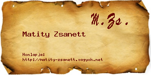 Matity Zsanett névjegykártya